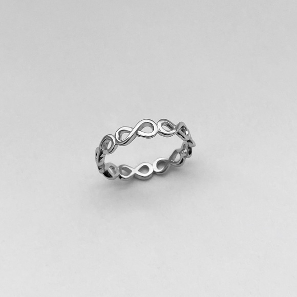 Sterling Silver Eternity Infinity Ring, Wedding Bands, Love Ring, Silver Rings - Picture 8 of 8